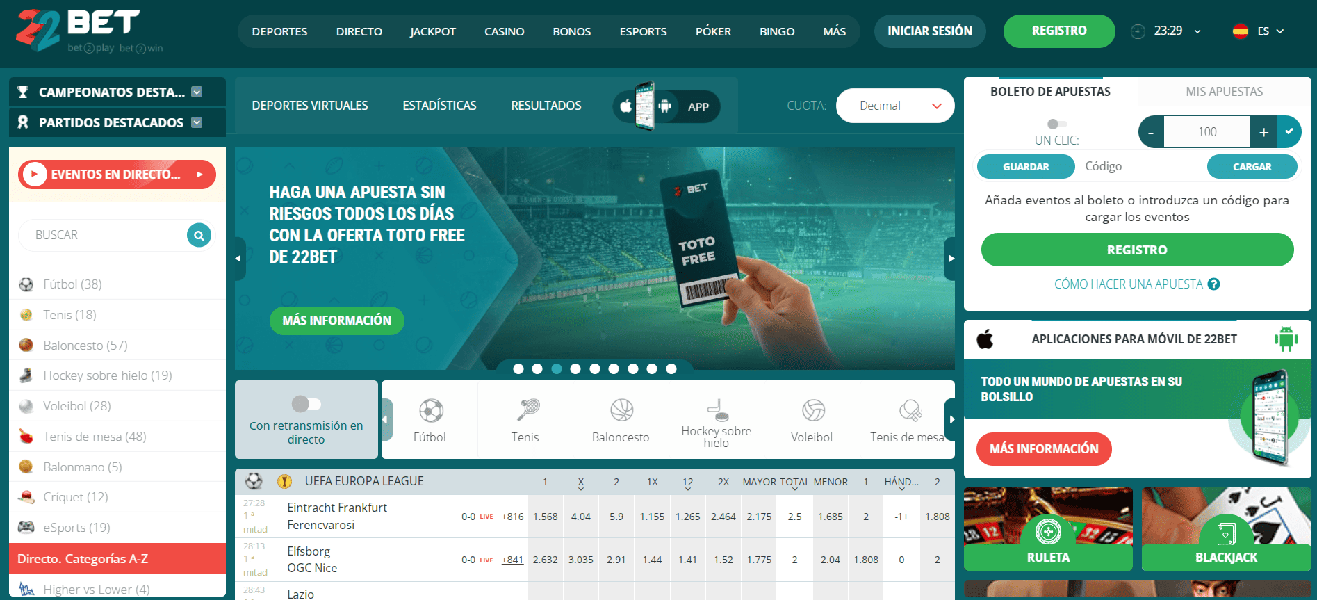 22bet casino online Puerto Rico